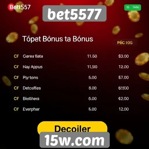 Comparativo de bônus oferecidos por bet5577